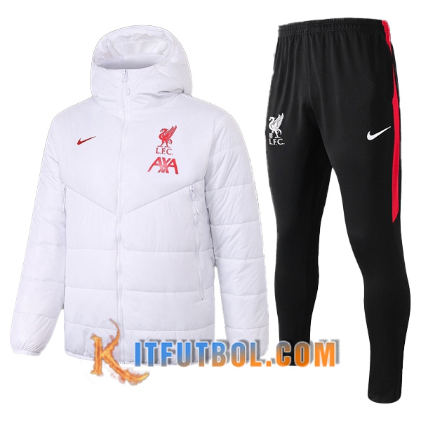 Nueva Chaqueta de Plumas FC Liverpool + Pantalones Blanco 20/21