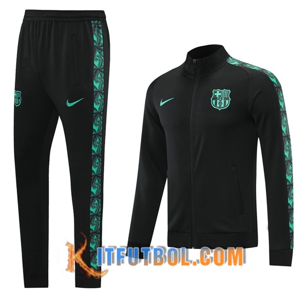 Nueva Chandal Futbol - Chaqueta + Pantalones FC Barcelona Negro/Verde 20/21