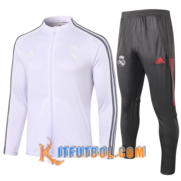 Nueva Chandal Futbol - Chaqueta + Pantalones Real Madrid Blanco 20/21