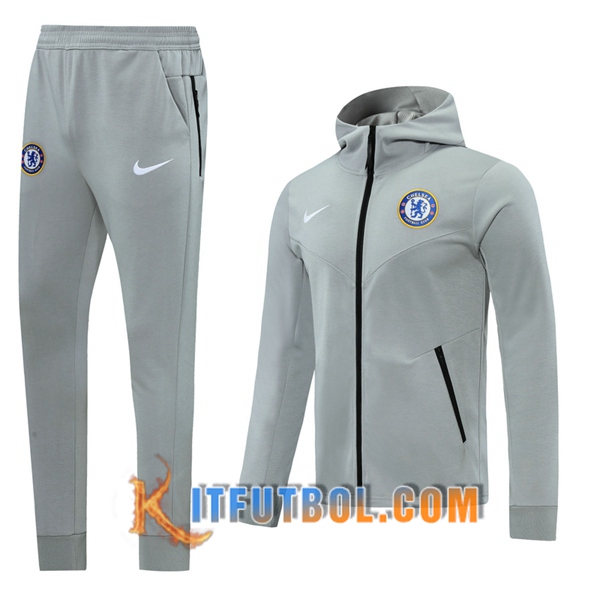 Nueva Chandal Futbol - Chaqueta con capucha + Pantalones FC Chelsea Gris 20/21