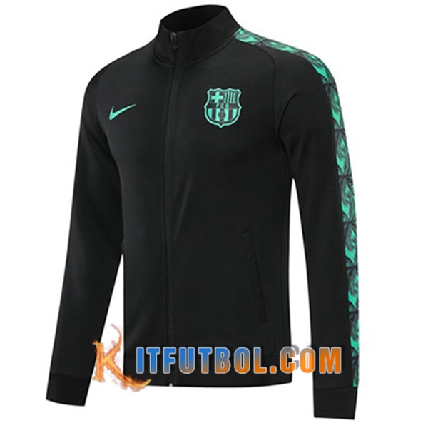 Nueva Chaqueta Futbol FC Barcelona Negro/Verde 20/21