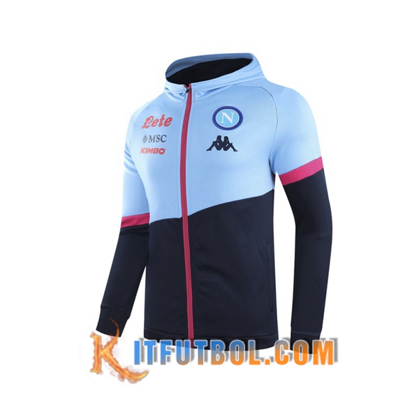 Nueva Chaqueta Con Capucha SSC Napoles Azul/Negro 20/21