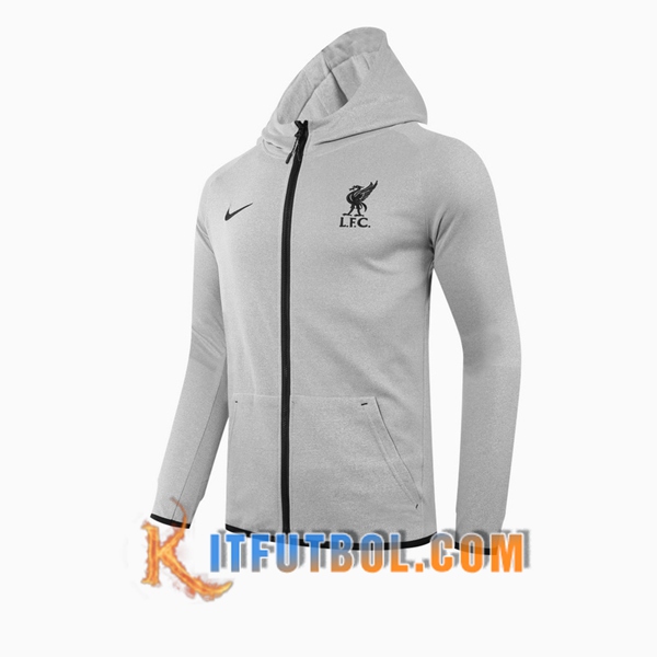 Nueva Chaqueta Con Capucha FC Liverpool Gris 20/21