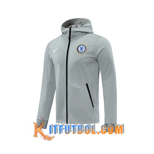 Nueva Chaqueta Con Capucha FC Chelsea Gris 20/21