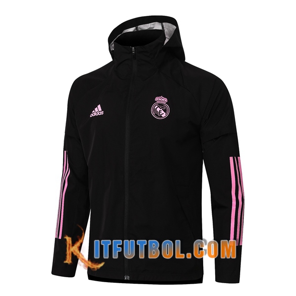 Nueva Chaqueta Futbol Rompevientos Real Madrid Negro/Rosa 20/21