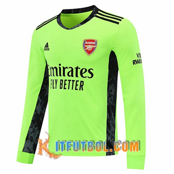 Camisetas Personalizadas Futbol Arsenal Portero Verde Manga Larga 20/21