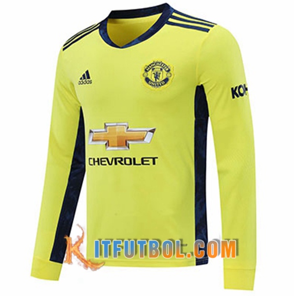 Camisetas Personalizadas Futbol Manchester United Portero Verde Manga Larga 20/21