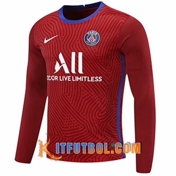 Camisetas Personalizadas Futbol PSG Portero Roja Manga Larga 20/21