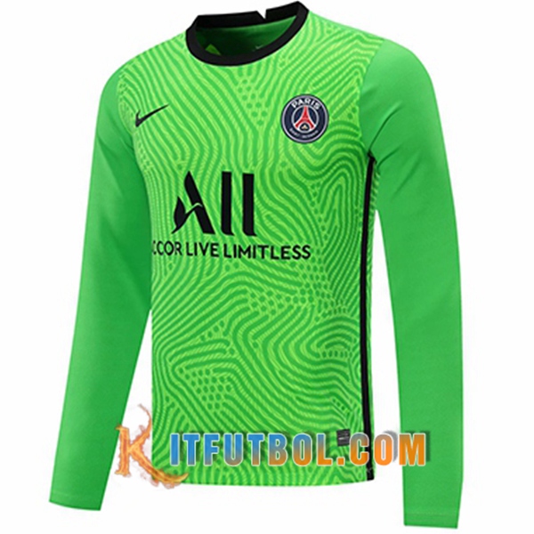 Camisetas Personalizadas Futbol PSG Portero Verde Manga Larga 20/21
