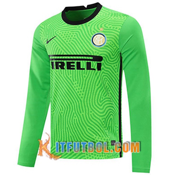 Camisetas Personalizadas Futbol Inter Milan Portero Verde Manga Larga 20/21