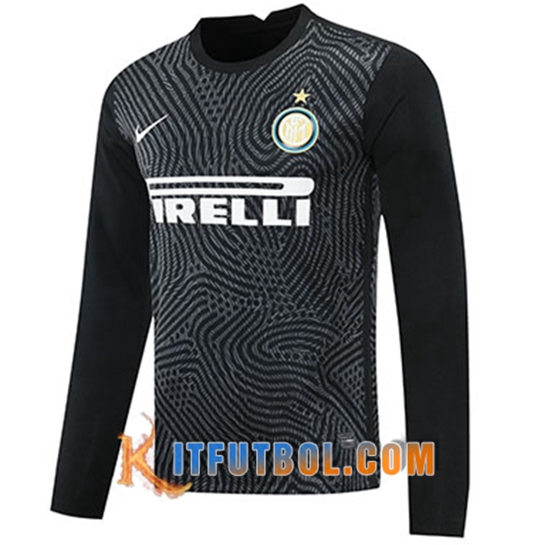 Camisetas Personalizadas Futbol Inter Milan Portero Negro Manga Larga 20/21