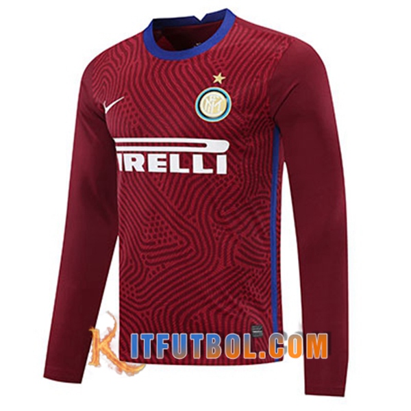 Camisetas Personalizadas Futbol Inter Milan Portero Roja Manga Larga 20/21