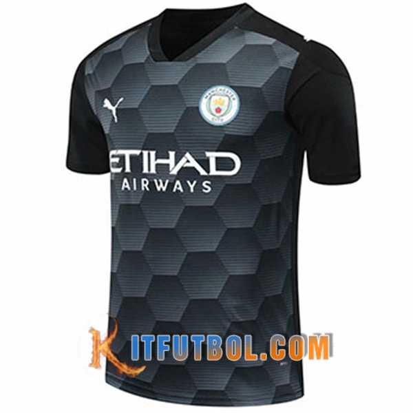 Camisetas Personalizadas Futbol Manchester City Portero Negro 20/21