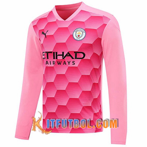 Camisetas Personalizadas Futbol Manchester City Portero Roja Manga Larga 20/21