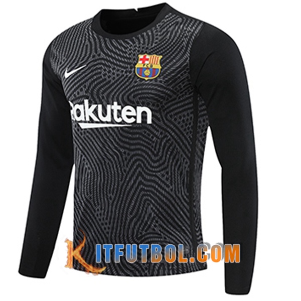 Camisetas Personalizadas Futbol FC Barcelona Portero Negro Manga Larga 20/21