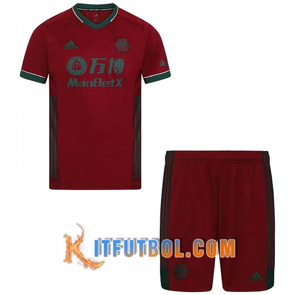 Camisetas Personalizadas Futbol Wolves Ninos Tercera 20/21