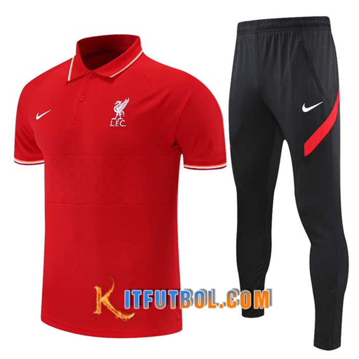 Camiseta Polo FC Liverpool + Pantalones Rojo 2021/2022