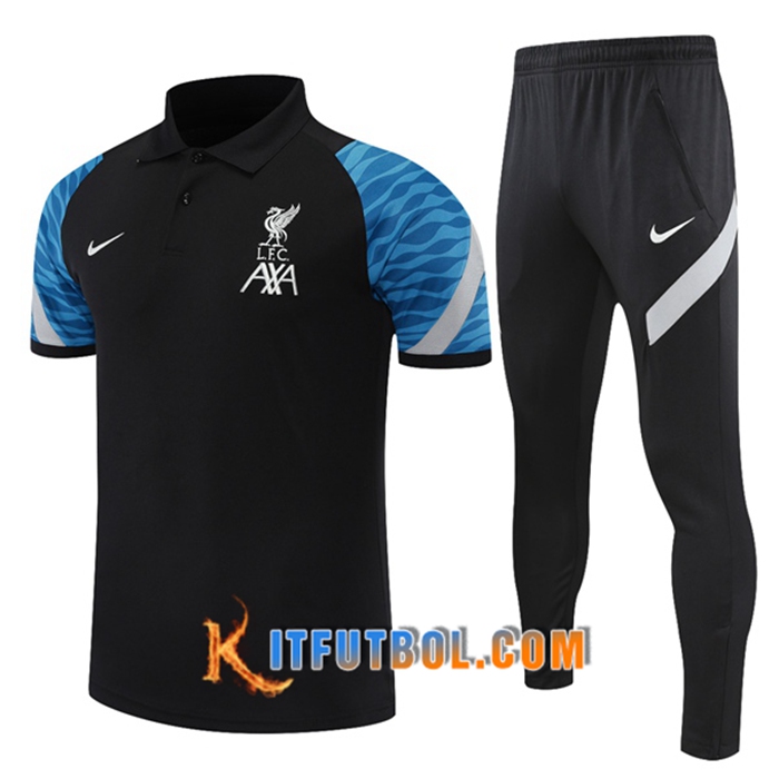 Camiseta Polo FC Liverpool + Pantalones Negro/Azul 2021/2022