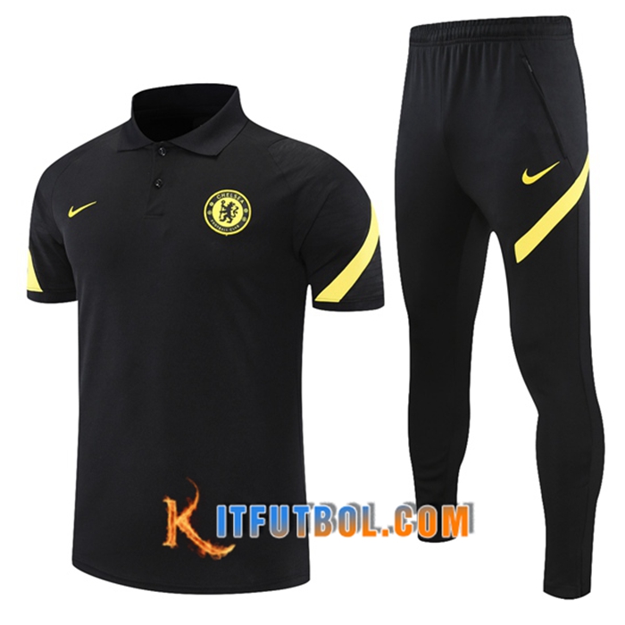 Camiseta Polo FC Chelsea + Pantalones Blanca/Rojo 2021/2022