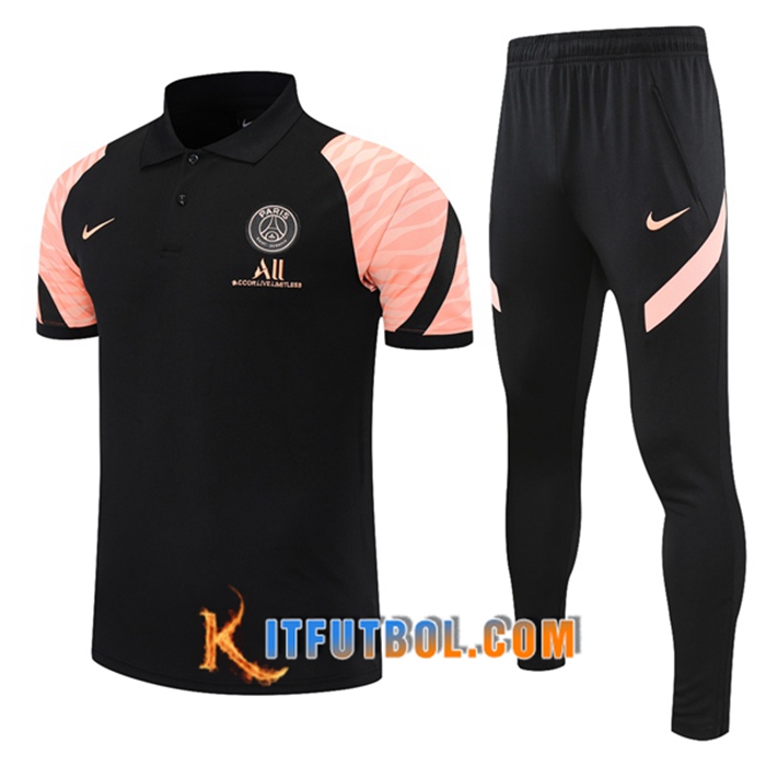Camiseta Polo Jordan PSG + Pantalones Negro/Rosa 2021/2022