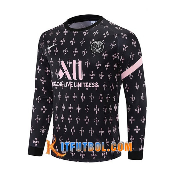 Sudadera De Entrenamiento Jordan PSG Negro/Rosa 2021/2022