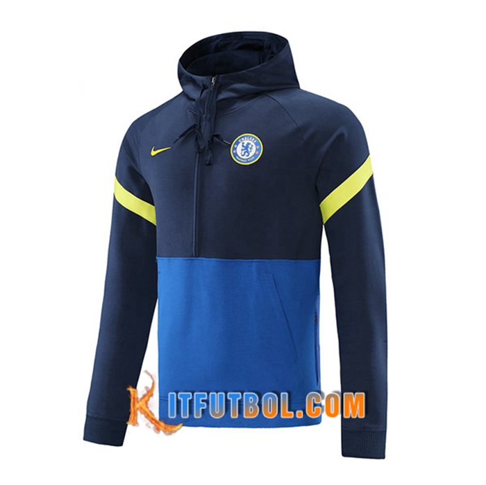 Sudadera De Entrenamiento Con Capucha FC Chelsea Azul Marino/Azul 2021/2022