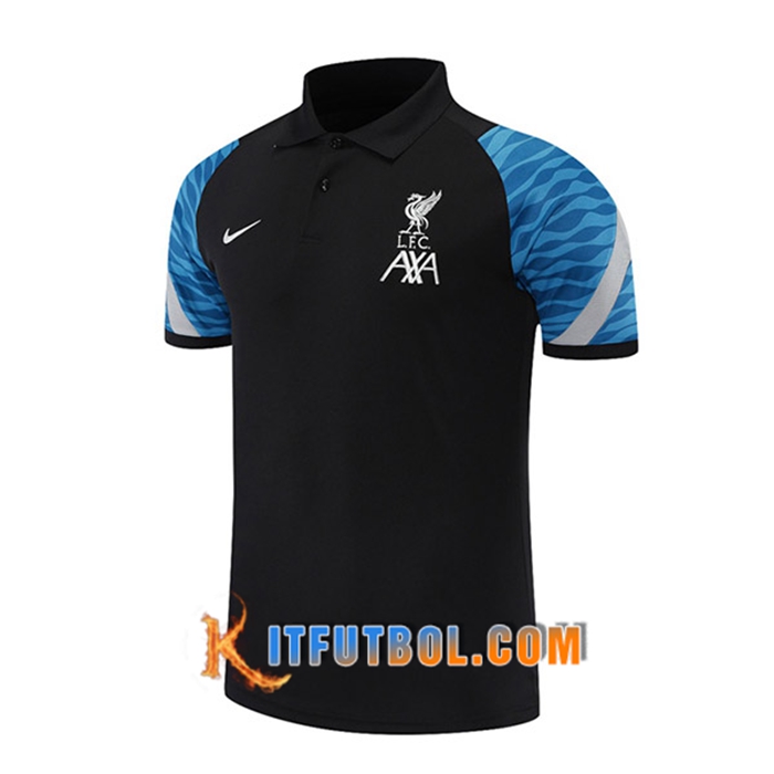 Camiseta Polo FC Liverpool Negro/Azul 2021/2022