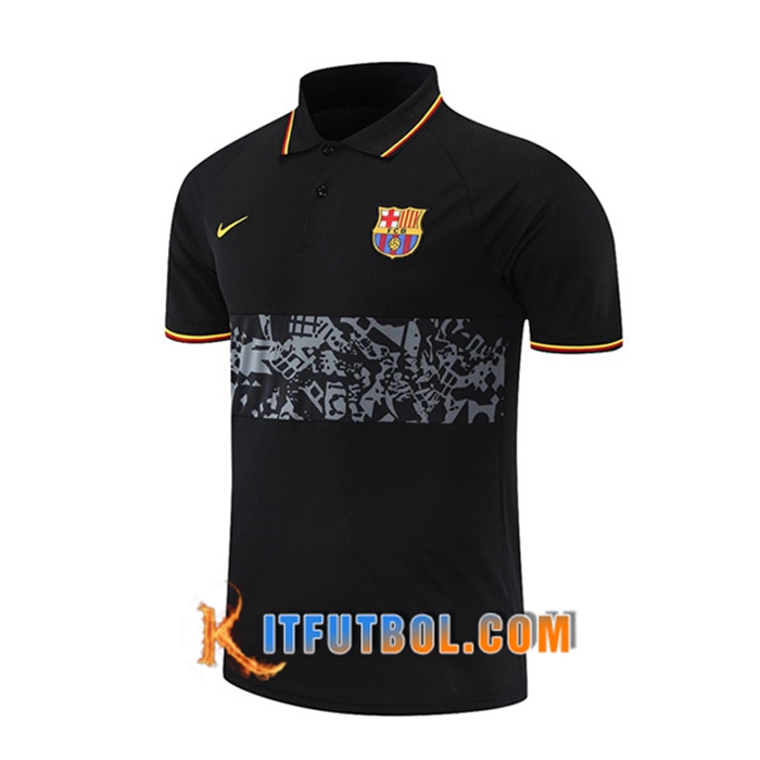 Camiseta Polo FC Barcelona Negro/Gris 2021/2022