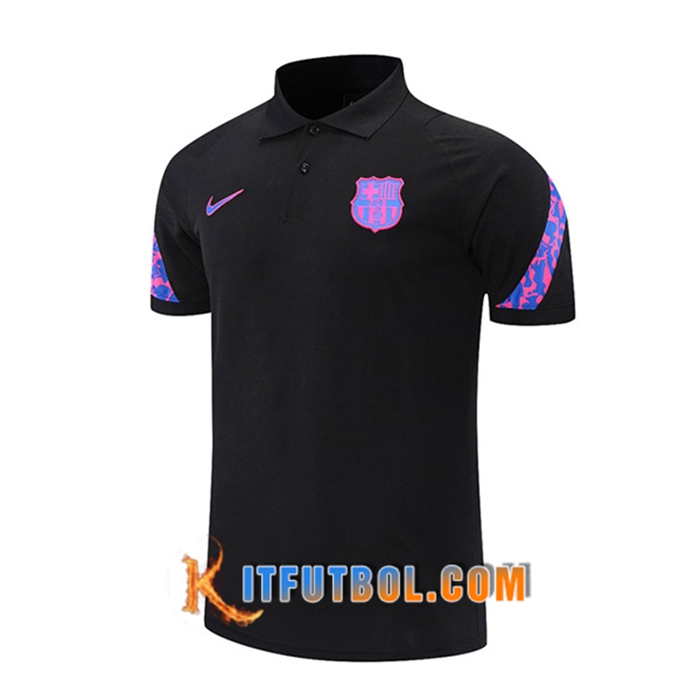 Camiseta Polo FC Barcelona Negro/Purpura 2021/2022
