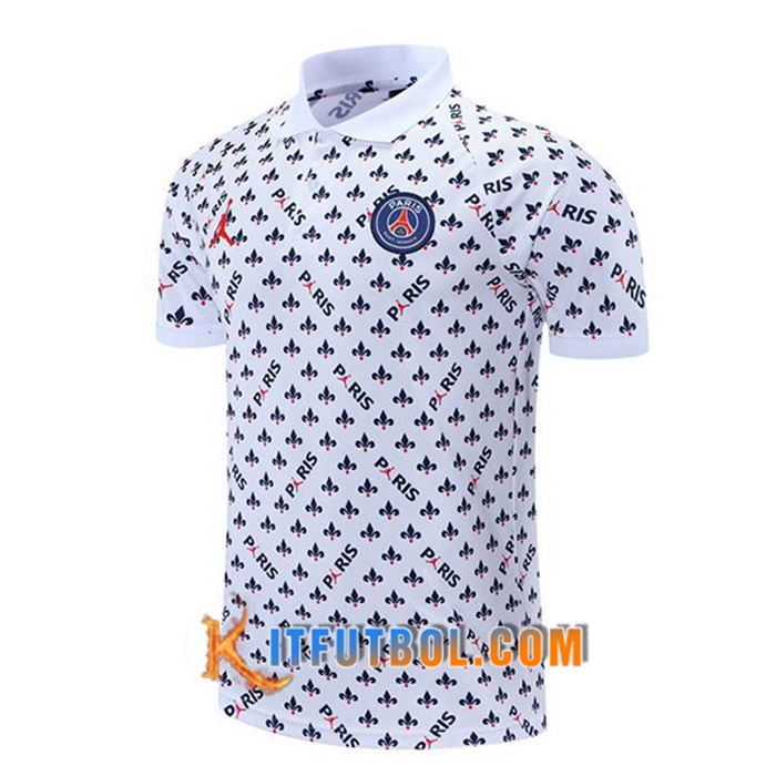 Camiseta Polo Jordan PSG Blanca/Negro 2021/2022