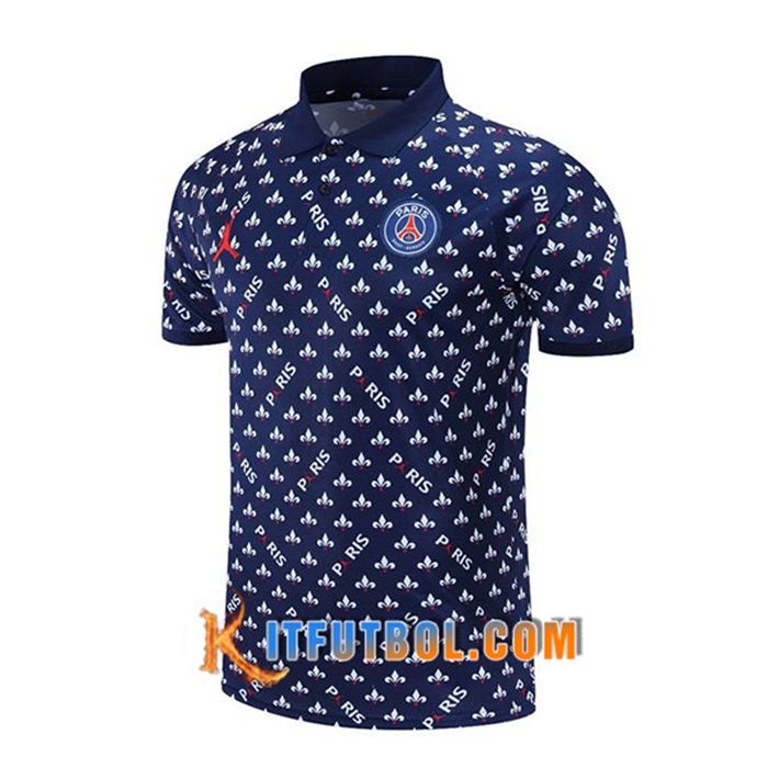 Camiseta Polo Jordan PSG Azul Marino/Blanca 2021/2022