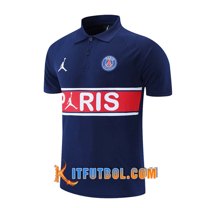 Camiseta Polo Jordan PSG Azul Marino/Rojo/Blanca 2021/2022