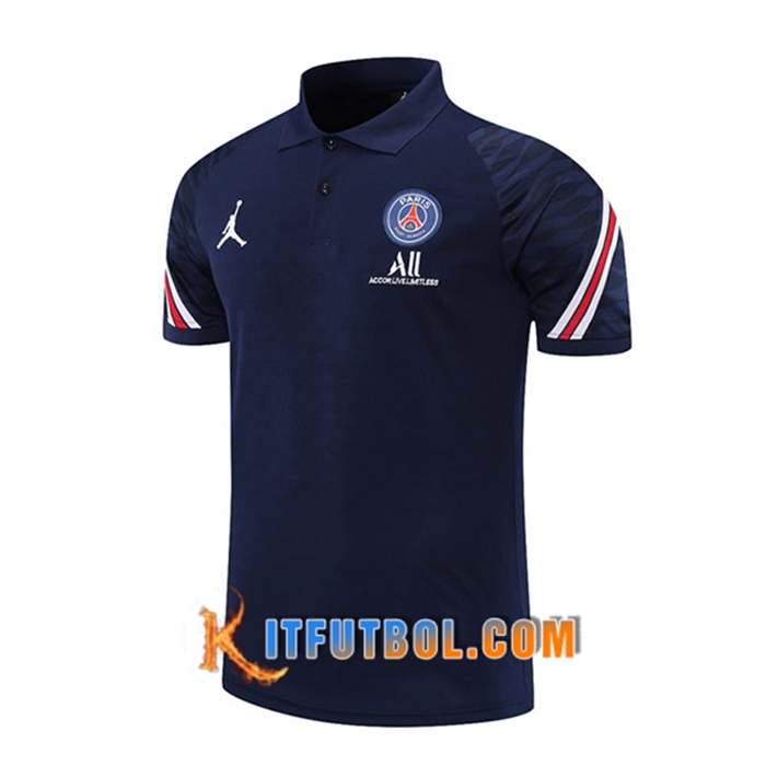 Camiseta Polo Jordan PSG Azul Marino/Rojo 2021/2022