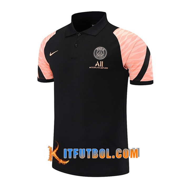 Camiseta Polo Jordan PSG Negro/Rosa 2021/2022