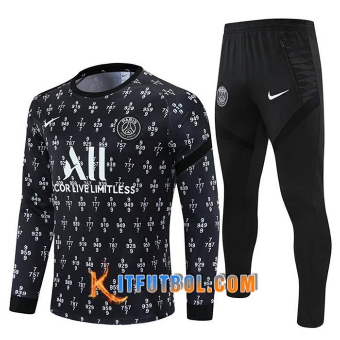 Chandal Equipos De Futbol Jordan PSG Negro/Blanca 2021/2022