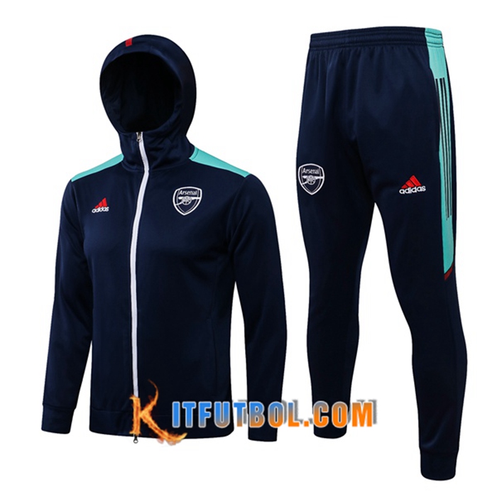 Chaqueta Con Capucha Chandal FC Arsenal Azul Marino/Verde 2021/2022