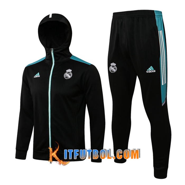 Chaqueta Con Capucha Chandal Real Madrid Negro/Verde 2021/2022