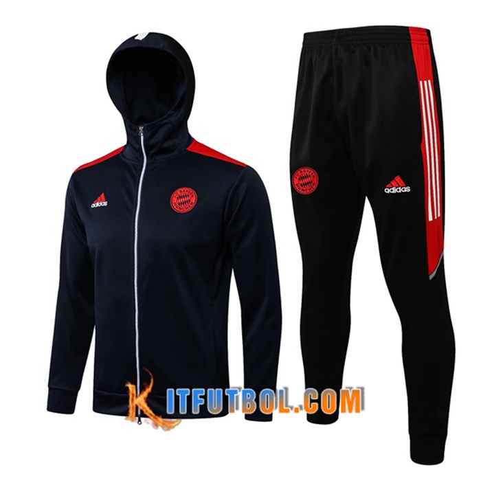Chaqueta Con Capucha Chandal Bayern Munich Negro/Rojo 2021/2022