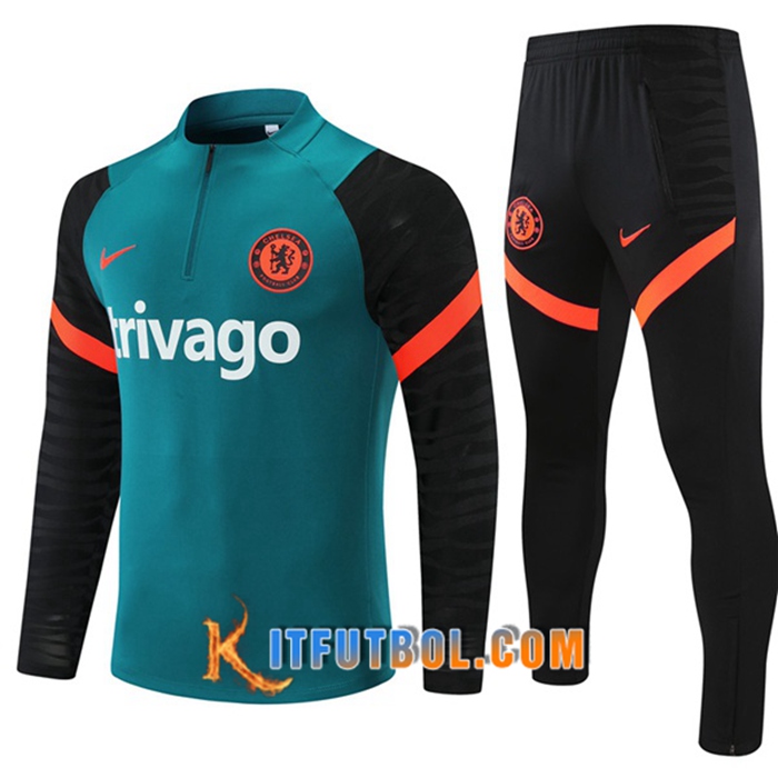 Chandal Equipos De Futbol FC Chelsea Ninos Verde Oscuro/Negro 2021/2022