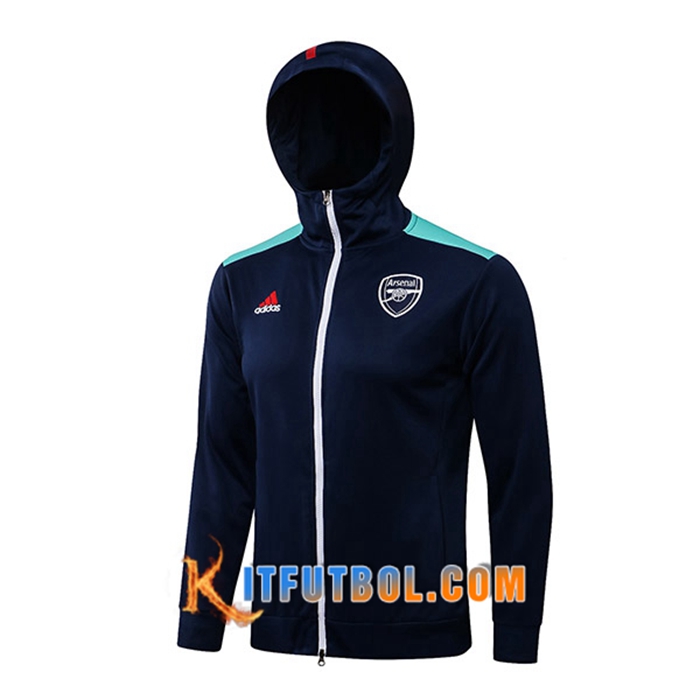 Chaqueta Con Capucha FC Arsenal Azul Marino/Verde 2021/2022