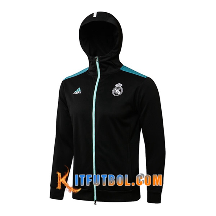 Chaqueta Con Capucha Real Madrid Negro/Verde 2021/2022