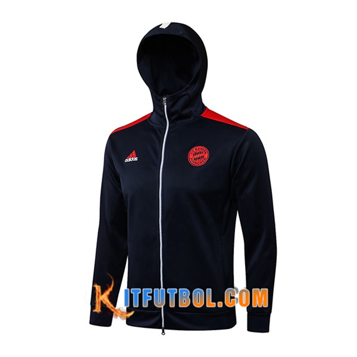 Chaqueta Con Capucha Bayern Munich Negro/Rojo 2021/2022