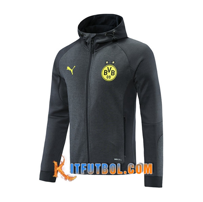 Chaqueta Con Capucha Dortmund BVB Gris Oscuro 2021/2022