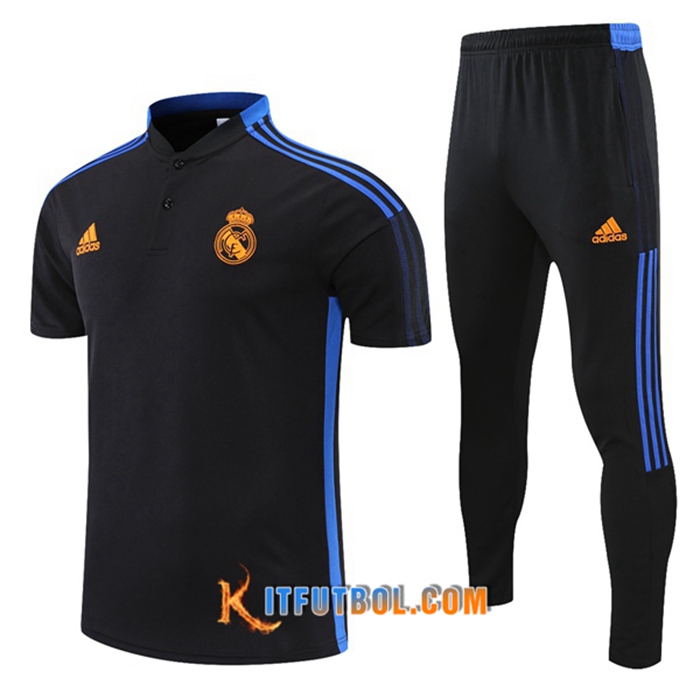 Camiseta Polo Real Madrid + Pantalones Negro/Azul 2021/2022