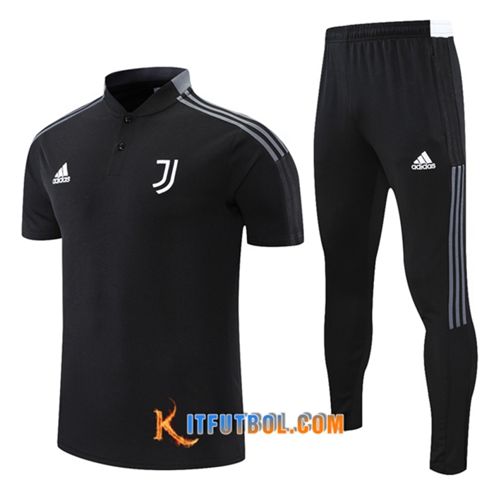 Camiseta Polo Juventus + Pantalones Negro/Gris 2021/2022