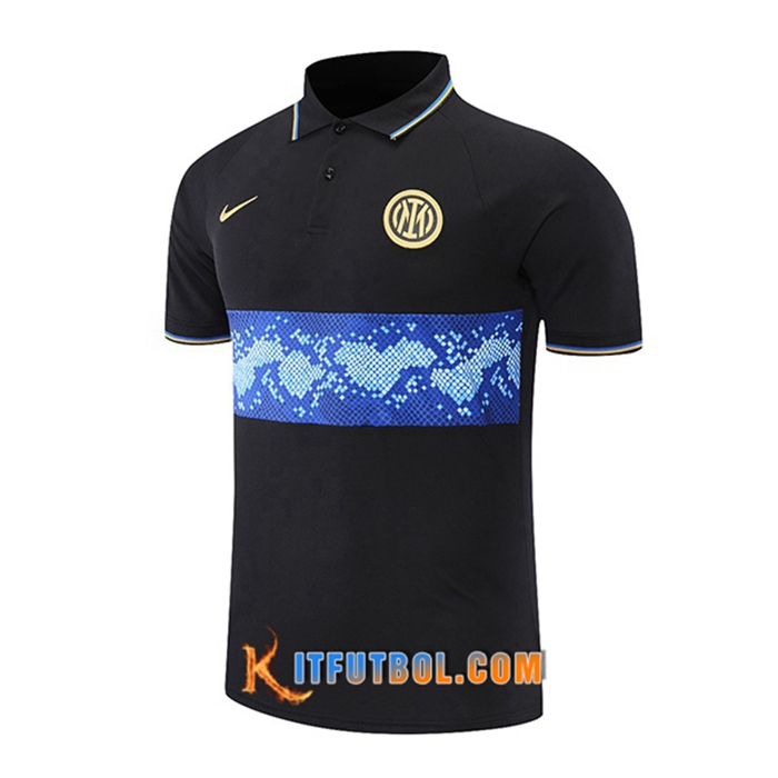 Camiseta Polo Inter Milan Negro/Azul 2021/2022