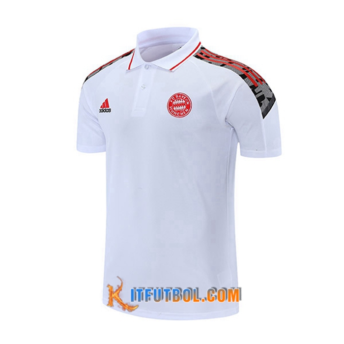 Camiseta Polo Bayern Munich Blanca/Rojo 2021/2022