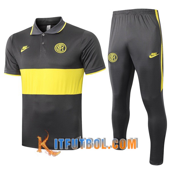 Nueva Polo Futbol Inter Milan + Pantalones Amarillo Gris 19/20