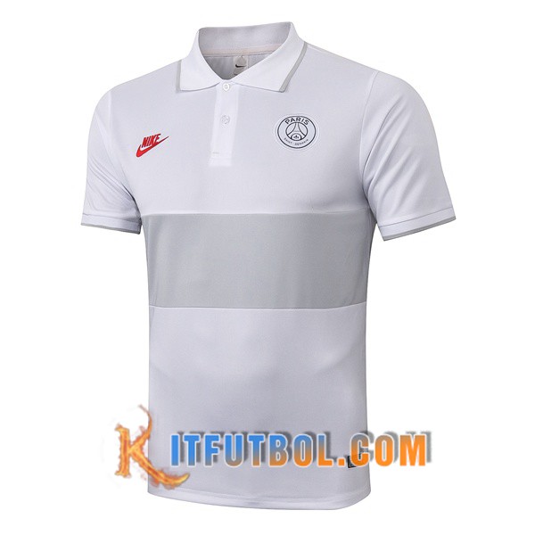 Nueva Polo Futbol Paris PSG Blanco Amarillo 19/20