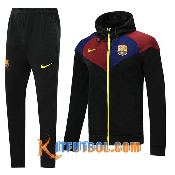 Nueva Chandal Futbol - Chaqueta con capucha + Pantalones FC Barcelona Negro Azul Roja 19/20